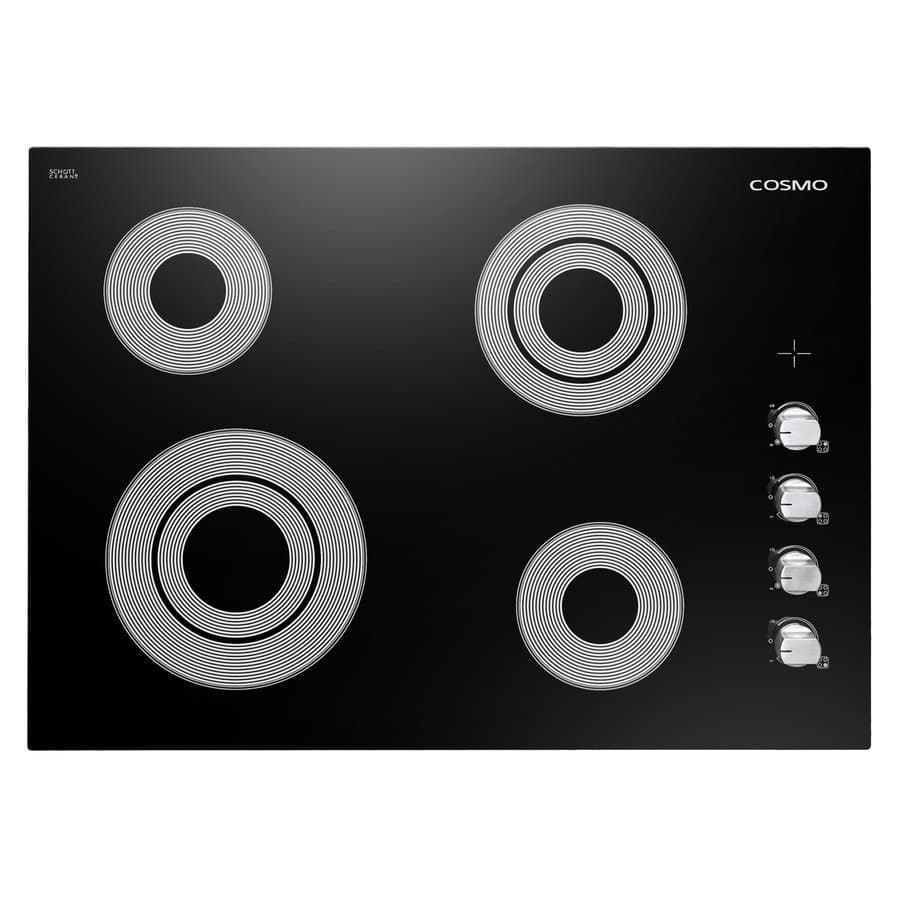 Cosmo 304Ecc 30-in 4 burners Smooth surface Black Electric Cooktop