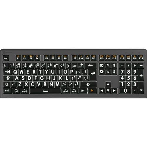 Logickeyboard ASTRA2 Large-Print White-on-Black Wired Keyboard (Mac, US English)