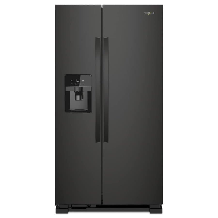 Whirlpool 24.5-cu ft Standard-Depth 36-in Wide Side-by-Side Refrigerator with Ice Maker ,Water and Ice Dispenser ( Black )