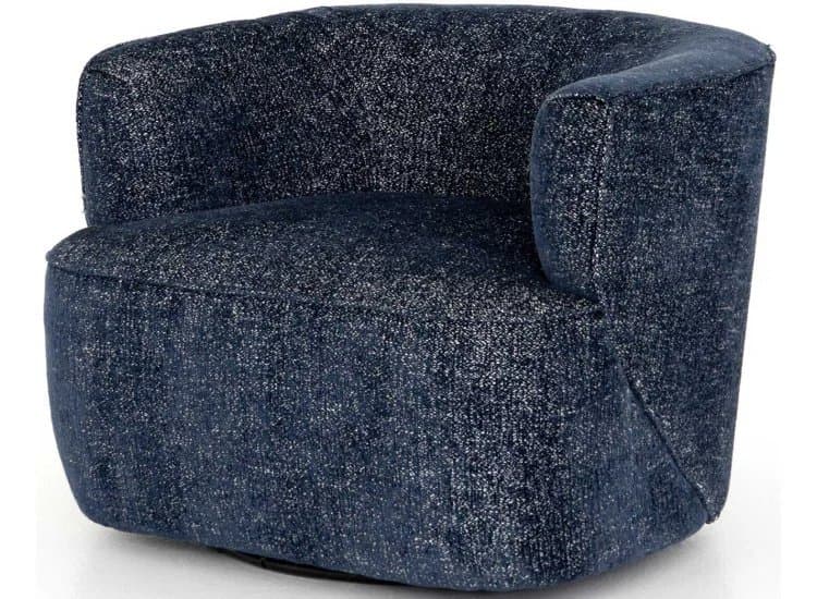 Four Hands Mila Swivel Chair, Comal Azure