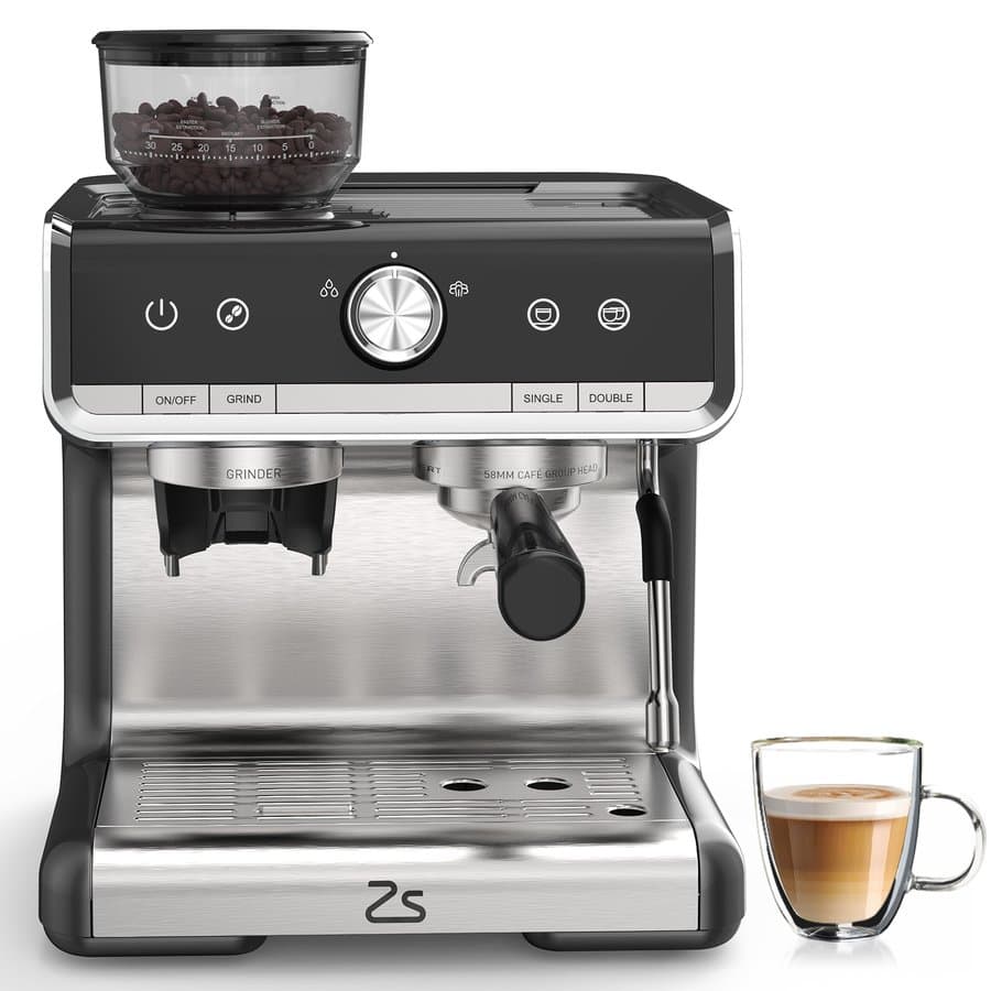 Garvee 20 Bar 3 in 1 Espresso Machine with Built In Grinder and Milk Frother
