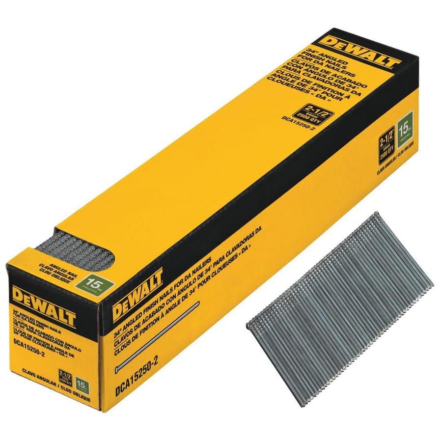 2-1/2 in. x 15-Gauge Bright Finish Angled Finish Nails (2500 Pieces)