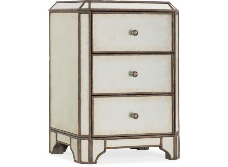 Hooker Furniture Bedroom Arabella Mirrored Three-Drawer Nightstand