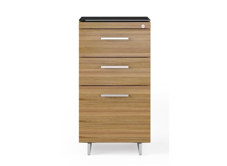 BDI Sequel 20 6114 Natural Walnut/Satin Nickel 3 Drawer File Cabinet