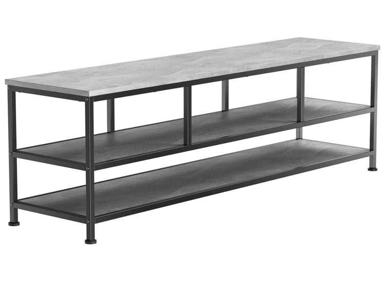 ErgoAV Large TV Stand 63-Inch with Metal Frame, Concrete Finish