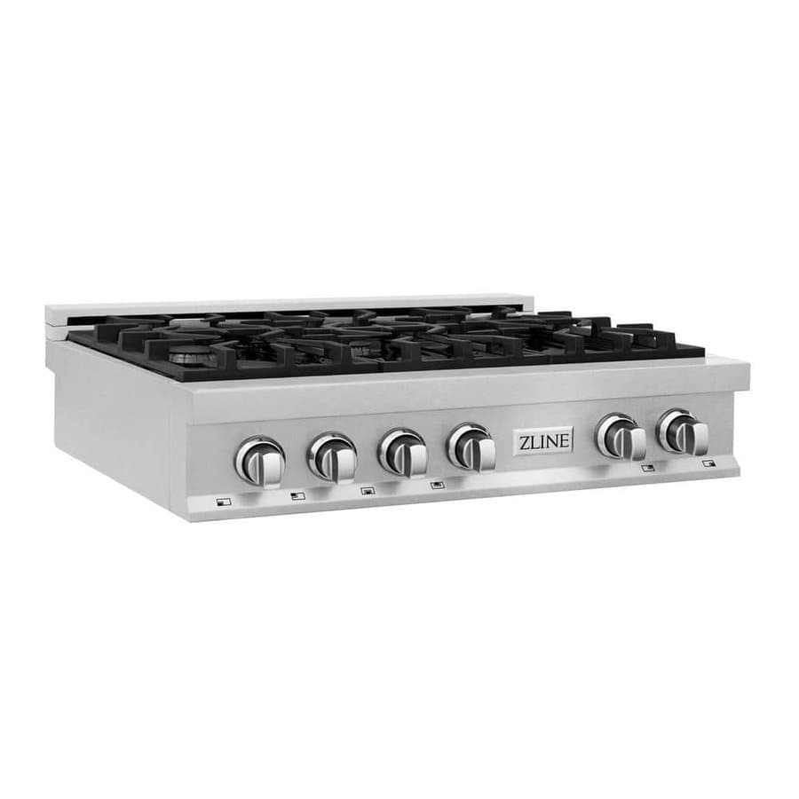 36 in. Legacy Gas Rangetop with 6 Burners and Porcelain Cooktop, Satin Stainless Steel