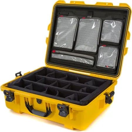 Nanuk Large Series 945 Lightweight NK-7 Resin Waterproof Hard Case with Dividers and Lid Organizer, Yellow