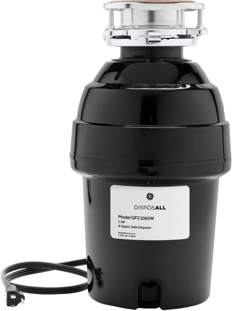 GE DISPOSALL 1 HP Continuous Feed Garbage Disposer-Corded, Black