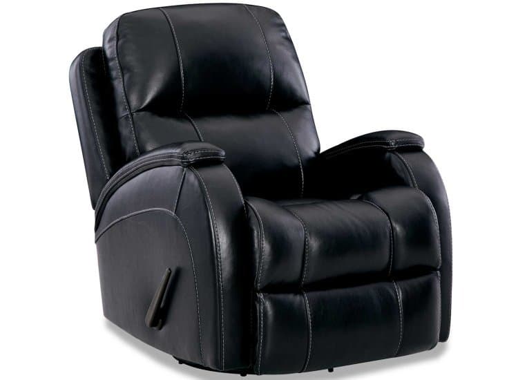 HomeStretch Phantom Manual Recliner, Black Leather