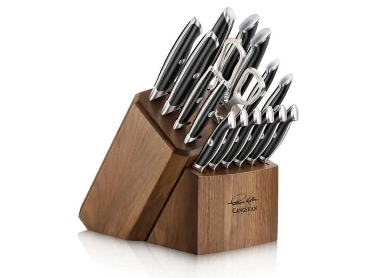 Cangshan TKSC Series 17-Piece Knife Block Set with Black Handle