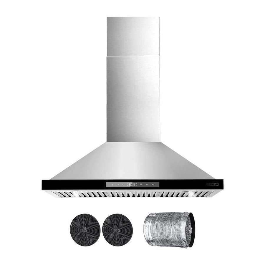Wall Mount Range Hood, 36 in. Chimney-Style Ceiling Mount Vent, 800 CFM Stainless Steel Kitchen Stove Hood