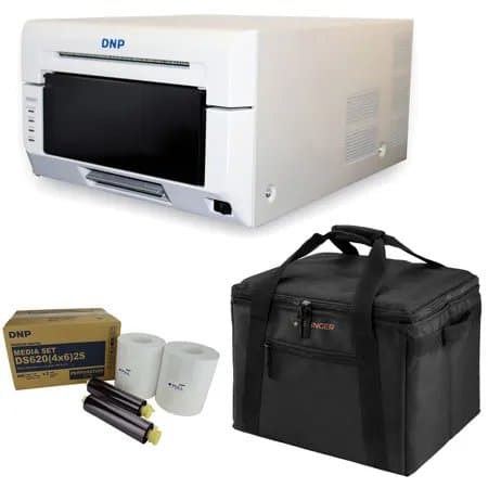 DNP DS620A Dye Sub Professional Photo Printer-Bundle With 2x DNP 4x6" Dye Sub Media for DS620A Printer, Padded Printer Carrying Case