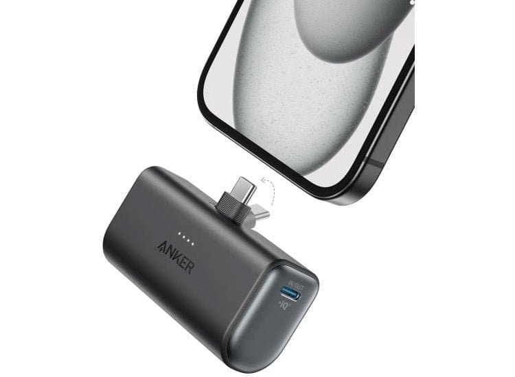 Anker Nano Power Bank 22.5W with Built-In USB-C Connector, Black Stone