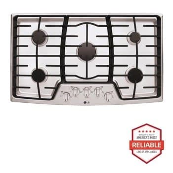 LG 36 Gas Cooktops Stainless Steel