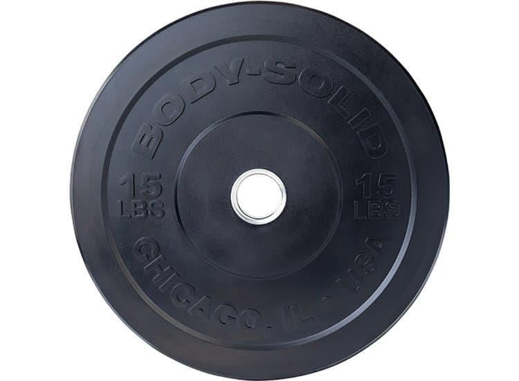Body-Solid 15 lb Smooth Black Chicago Extreme Bumper Plate