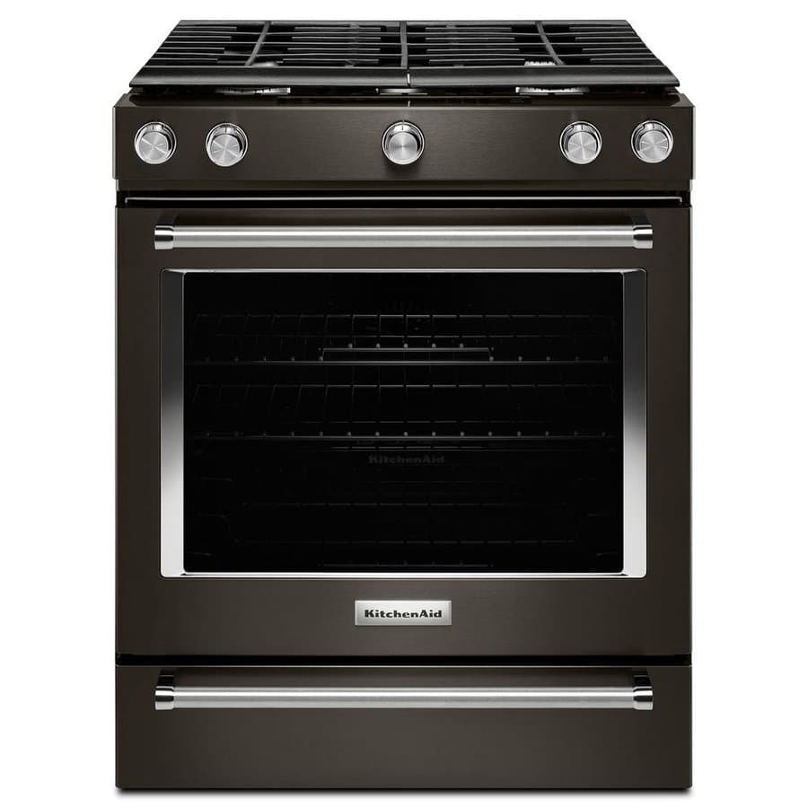 KitchenAid 30-in 5 burners 5.8-cu ft Convection Oven Slide-In Natural Gas Range ( Fingerprint Resistant Stainless Steel )