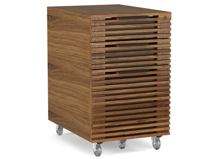 BDI Corridor 6507 Natural Walnut Mobile File Pedestal