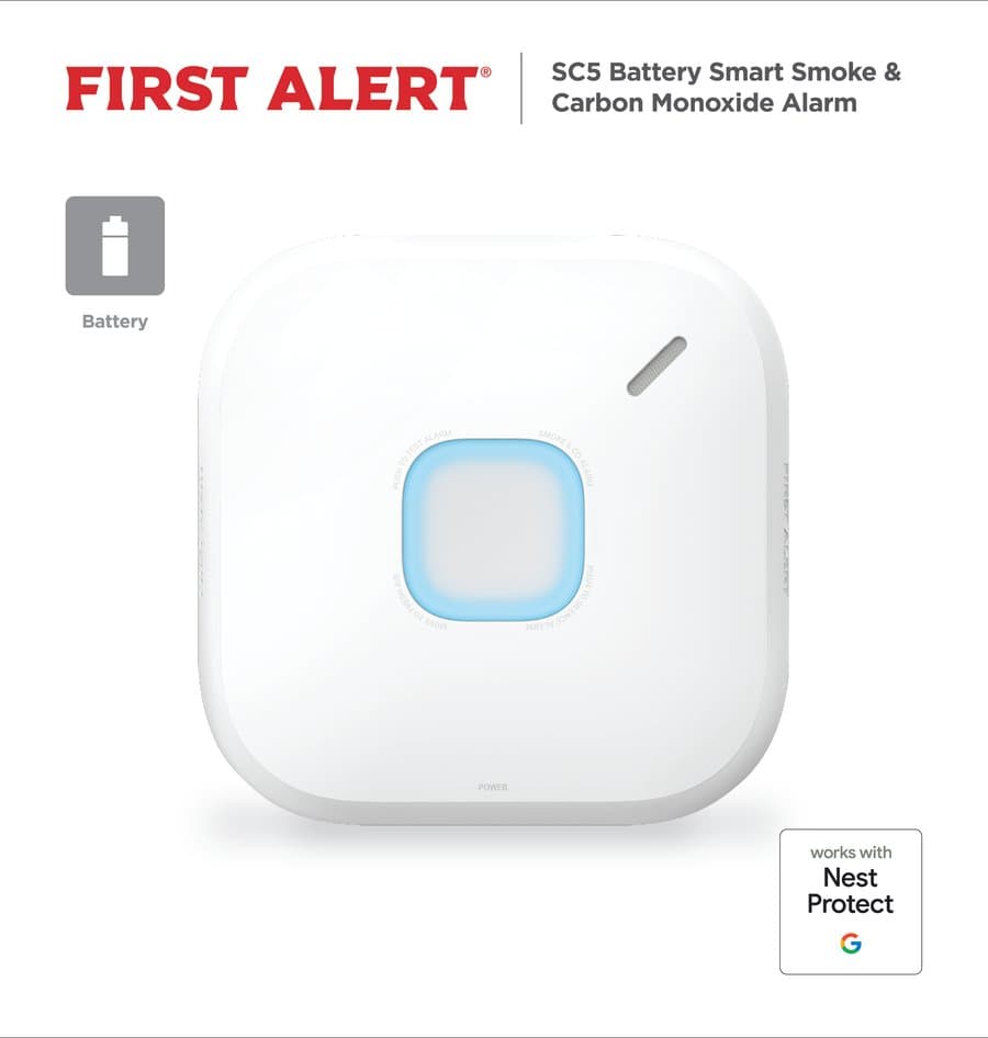 Google Nest Protect Smart Smoke and Carbon Monoxide Detector Alarm (Battery)
