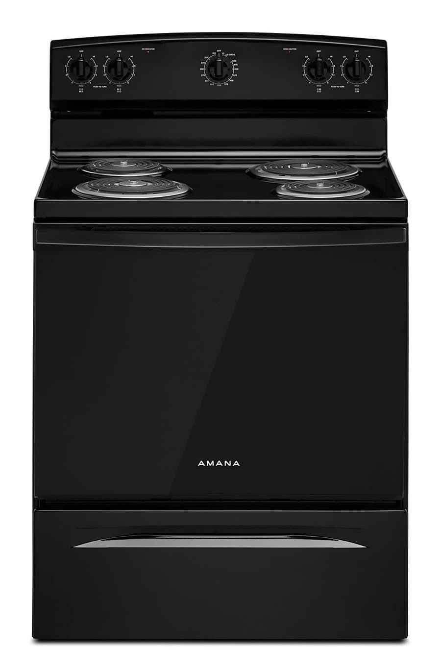 Amana 30-in 4 burners 4.8-cu ft Freestanding Electric Range ( Black )