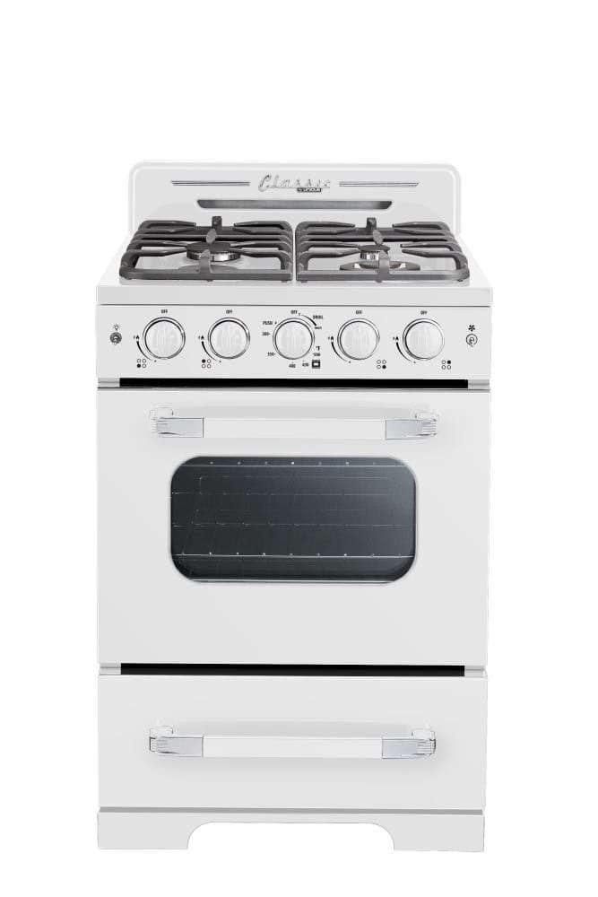 UNIQUE Off-Grid 24-in 4 burners 3.1-cu ft Freestanding Liquid Propane Gas Range ( White )