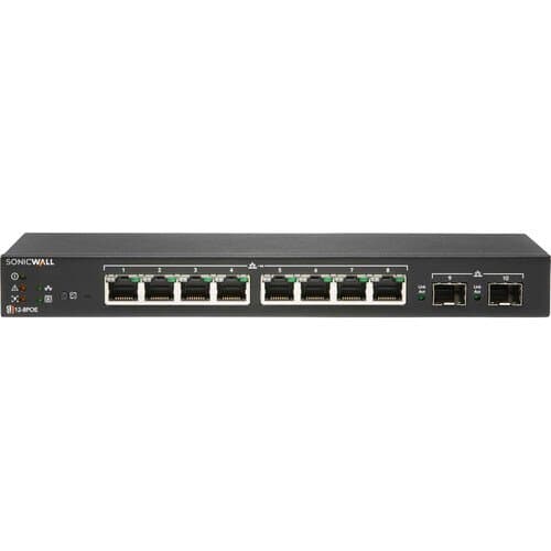 SonicWALL SWS12-8POE 8-Port Gigabit PoE Compliant Managed Network Switch