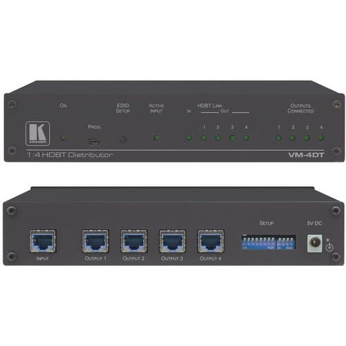 Kramer VM-4DT 1x4 4K60 4:2:0 Long-Reach HDBaseT Distribution Amplifier