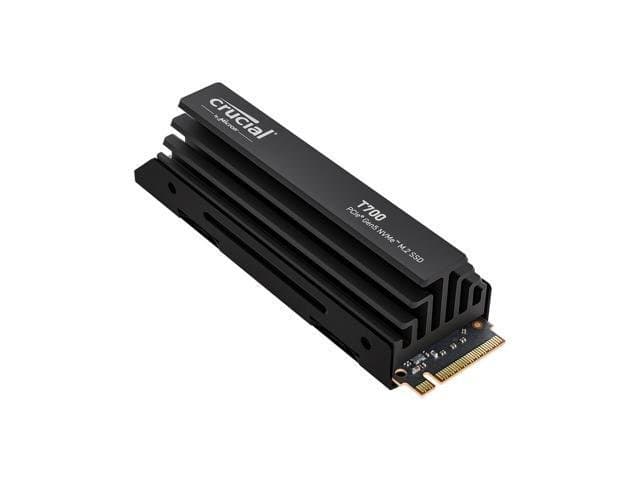 Crucial T700 GEN5 NVME SSD M.2 2280 W/ Heatsink 2TB PCI-Express 5.0 x4 TLC NAND² Internal Solid State Drive (SSD) CT2000T700SSD5