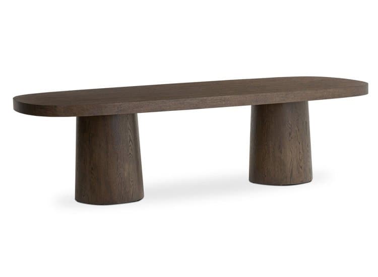 Four Hands Valen Dining Table, Rustic Brown Oak Veneer