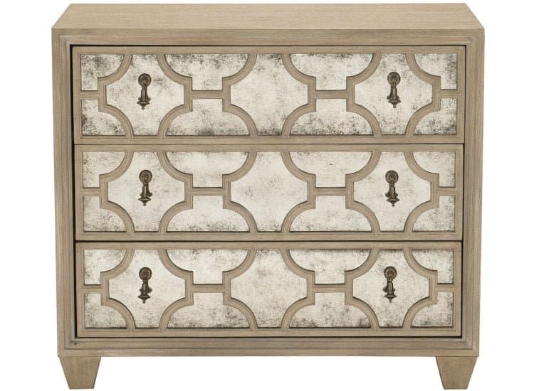 Bernhardt Santa Barbara Nightstand in Sandstone | Vintage Nickel