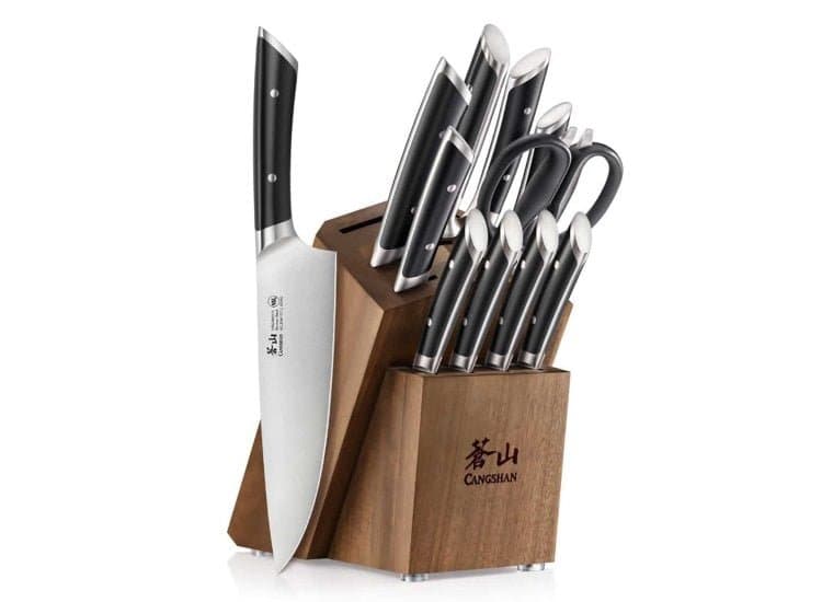 Cangshan 12-Piece Knife Block Set Helena Series With Black Handle