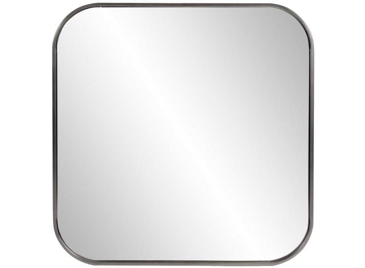 Howard Elliott Copenhagen Square Mirror, Brushed Silver Finish