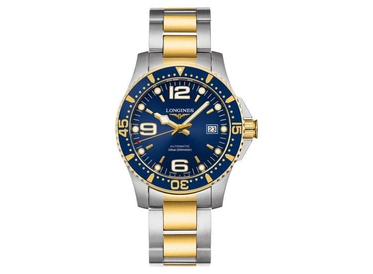 Longines HydroConquest Two-Toned Stainless Steel And Gold With Blue Dial Mens Watch