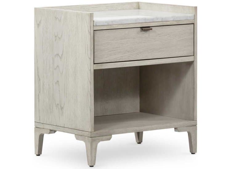 Four Hands Viggo Nightstand, Italian White Marble