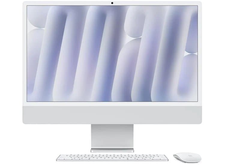 Apple 24-Inch iMac M4 10-Core 16GB RAM 256GB SSD, 10-Core GPU Retina 4.5K Desktop Computer with Nano-texture glass in Silver (Late 2024)