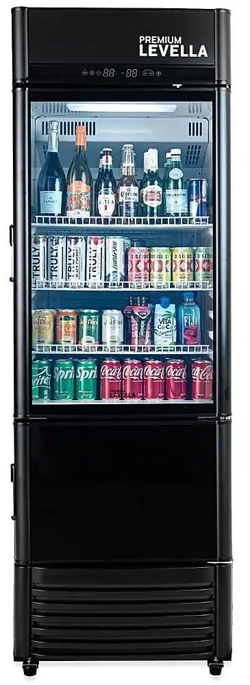 12.5 cu. ft. 2-Door Commercial Merchandiser Refrigerator Glass-Door Beverage Display Cooler with Freezer and Ice Maker