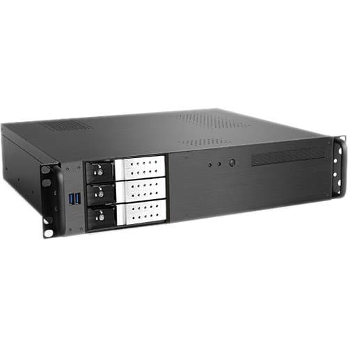iStarUSA D-230HN-T 2U Compact 3 x 3.5" Bay Trayless Hotswap microATX Rackmount Chassis (Silver)