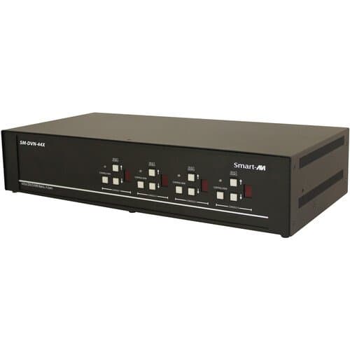 Smart-AVI 4-Port DVI-D KVM Matrix Switch with Audio and USB 2.0 Support (4 Users)