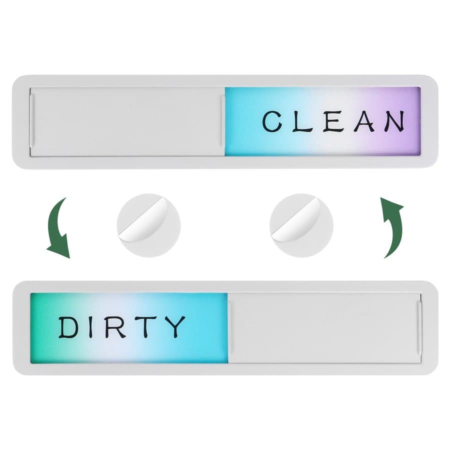 Unique Bargains Dishwasher Magnet Clean Dirty Sign Stainless Steel Magnetic Dishwasher Indicator Gradient Non-Scratch Sign with Stickers for Dishwasher Kitchen Hotel Silver