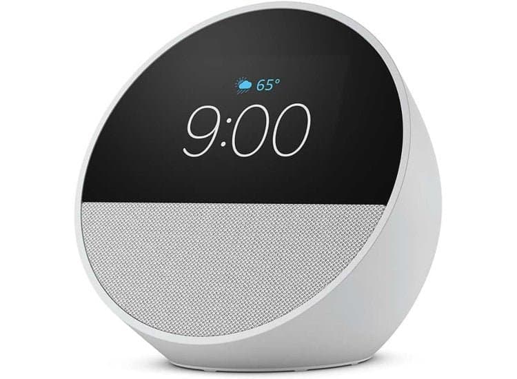 Amazon Echo Spot Smart Alarm Clock in Glacier White (2024)