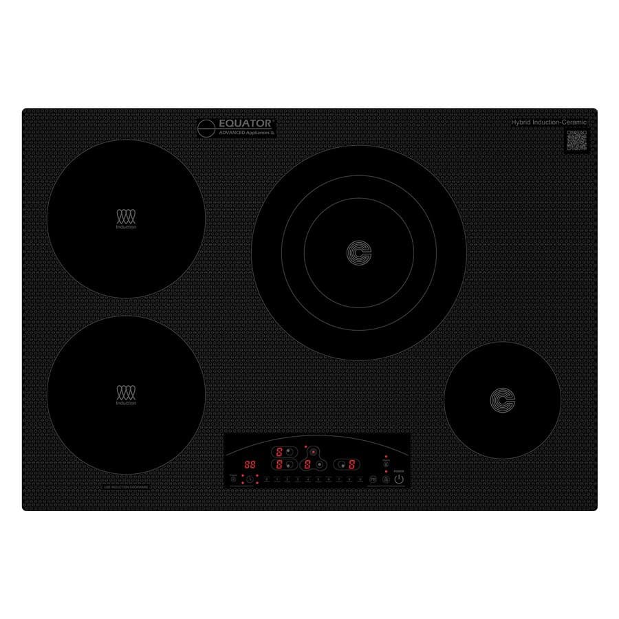 Equator Advanced Appliances Any Cookware Compatible CERAMIC-INDUCTION 24-in 4 burners Smooth surface Black Electric Cooktop