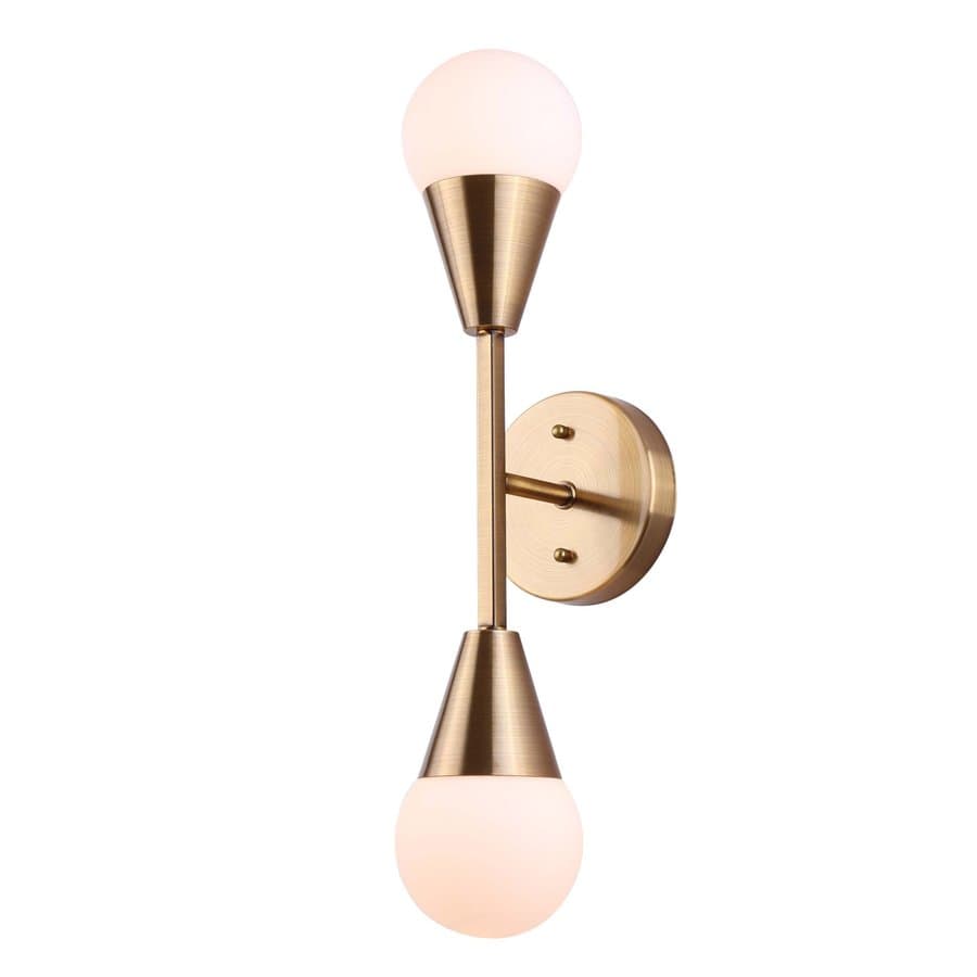 Canarm Arlowe 4.75-in W 2 -Light Satin Gold Wall Sconce