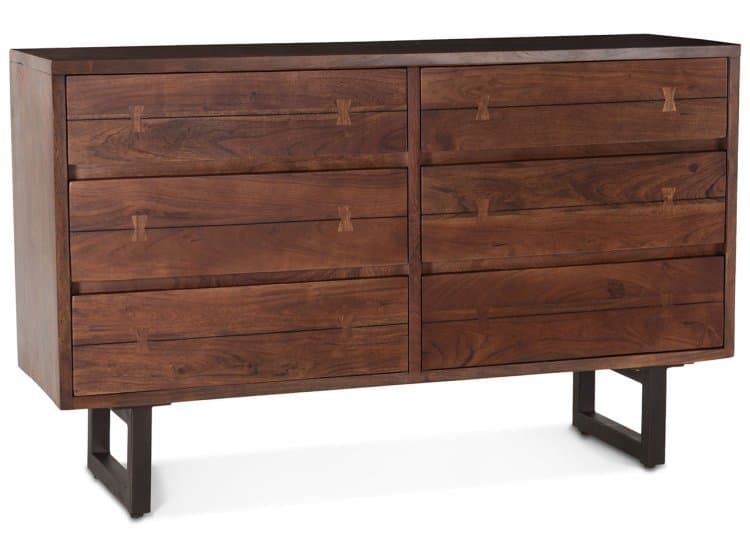 Home Trends & Design Aspen Walnut & Antique Zinc 58" Dresser