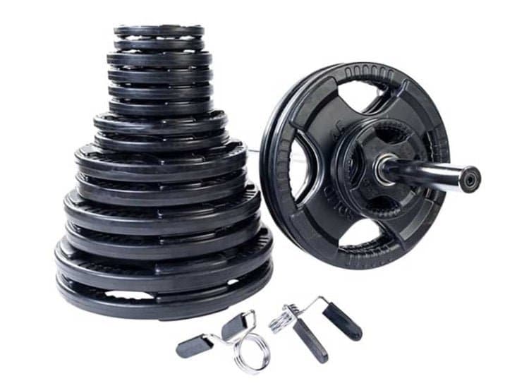 Body-Solid Plates Set Olympic Rubber Grip 400 Lbs.