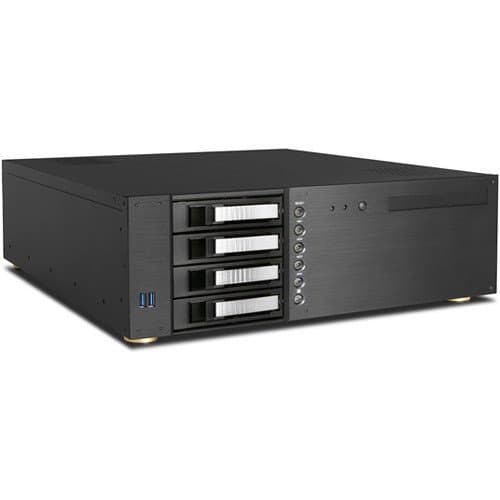 iStarUSA D-340HB-DT 3 RU Compact 4 x 3.5" Bay Hotswap microATX Desktop Chassis (Silver HDD Handles)