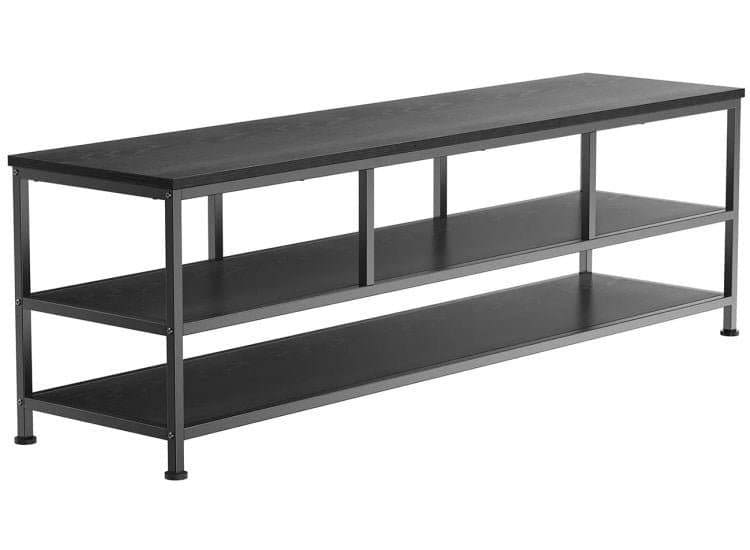 ErgoAV Large TV Stand 63-Inch with Metal Frame, Black Finish
