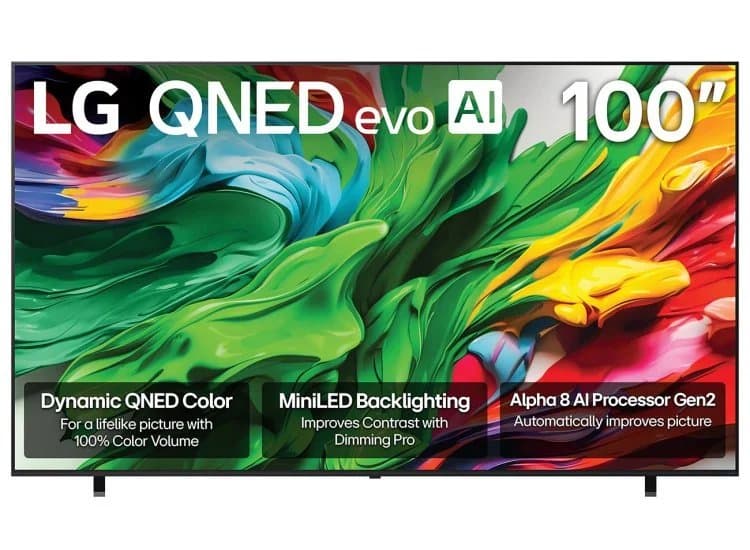 LG QNED85A Series TV 100-Inch Mini LED 4K Smart with evo AI, Black