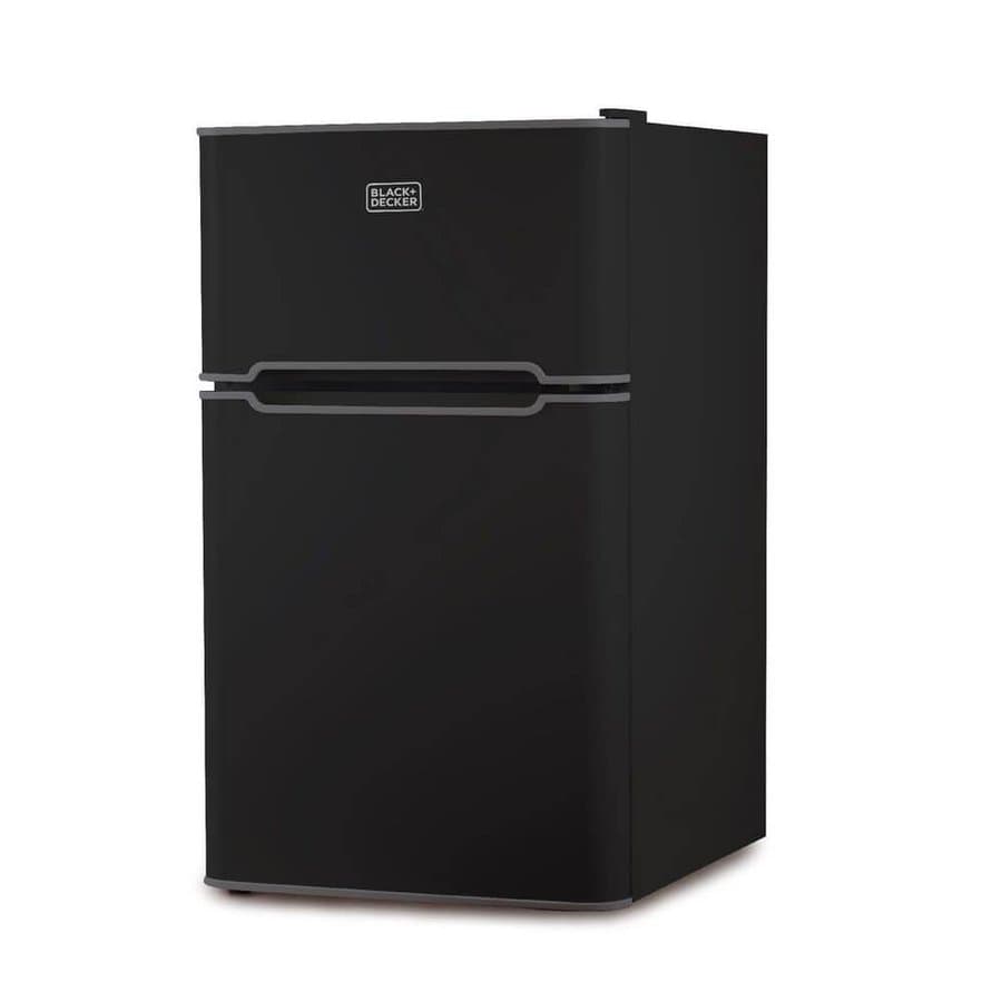 BLACK+DECKER 3.1 cu. ft. 2-Door Mini Fridge in Black with True Freezer
