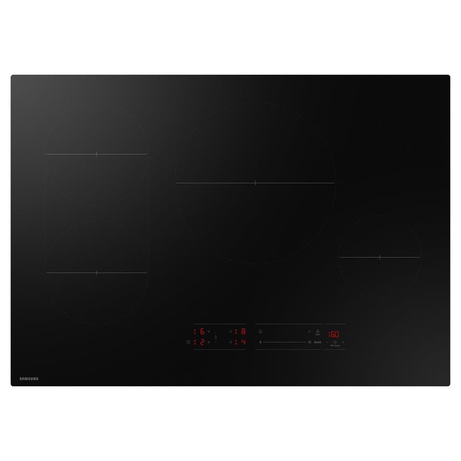 Samsung 30-in 4 burners Black Smart Compatible Induction Cooktop with Bridge Element