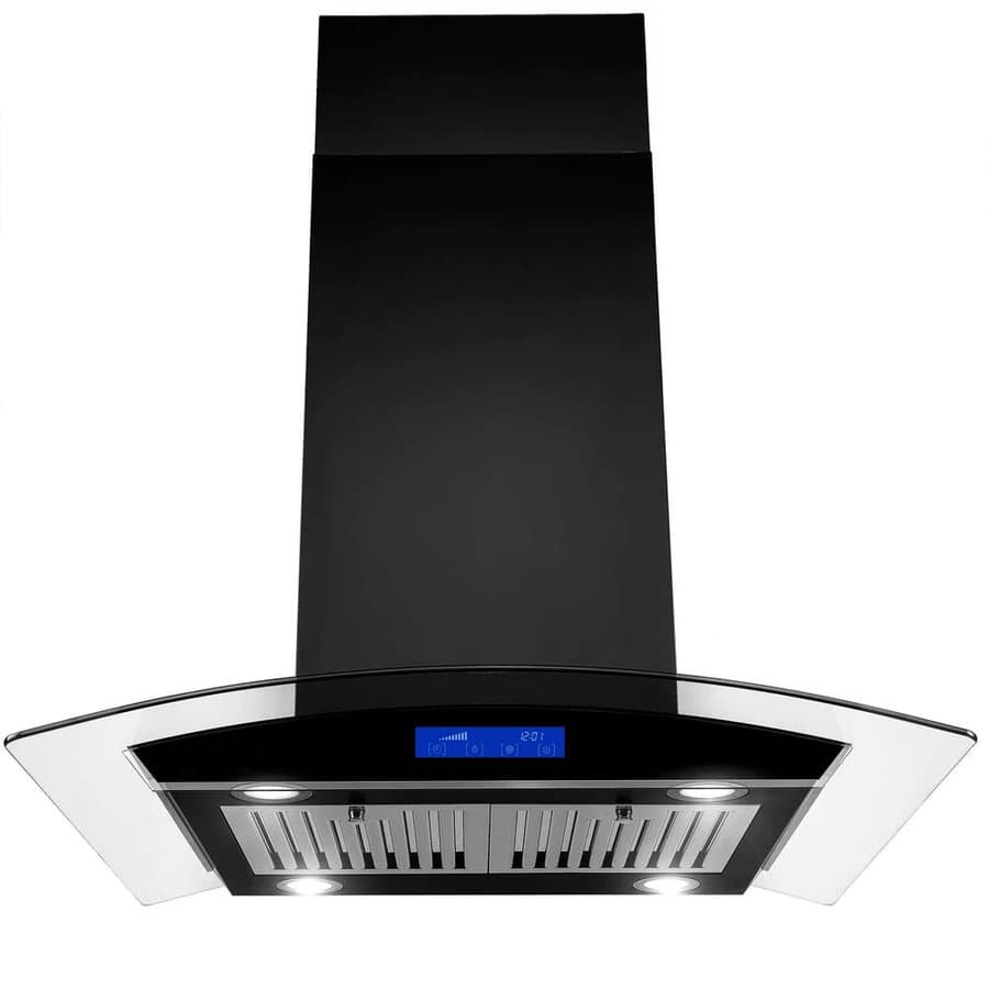 JOEAONZ 30 inch Convertible 700-CFM Brushed Stainless steel Island Range Hood