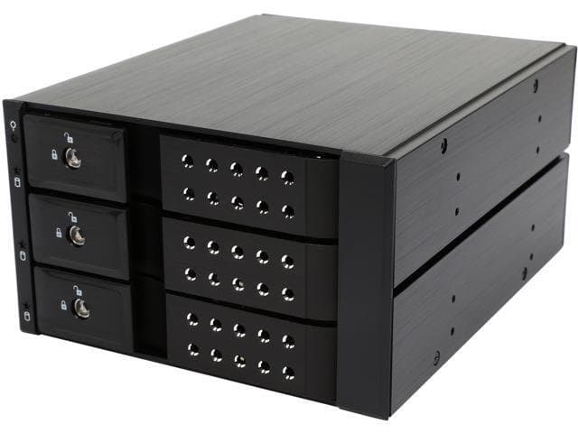StarTech.com HSB3SATSASBA 3 Bay Aluminum Trayless Hot Swap Mobile Rack Backplane for 3.5in SAS II/SATA III-6 Gbps HDD
